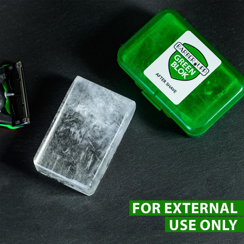 BARBERUPP Natural Alum Block Aftershave Care - 3.5 oz (100g) Skin Soother & Instant Calm from Razor | Styptic for Nicks & Irritation - Suitable for All Skin Types | Includes Compact Travel Storage Case - 1 Pack - Image 2